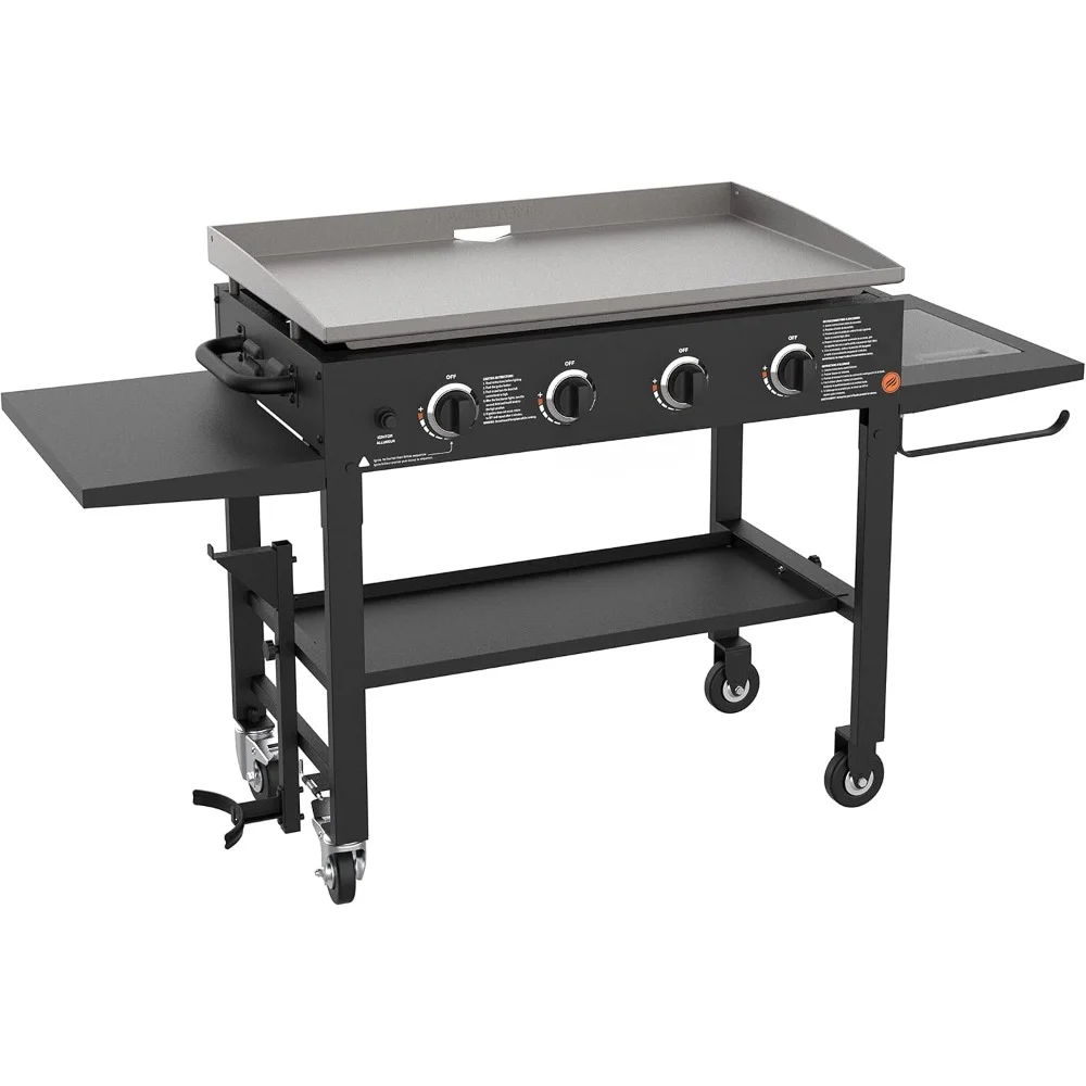 

Gas Grill, 36" Cooking Station 4 Burner Propane Fuelled Restaurant Grade Professional 36 Inch Outdoor Flat Top Gas Griddle