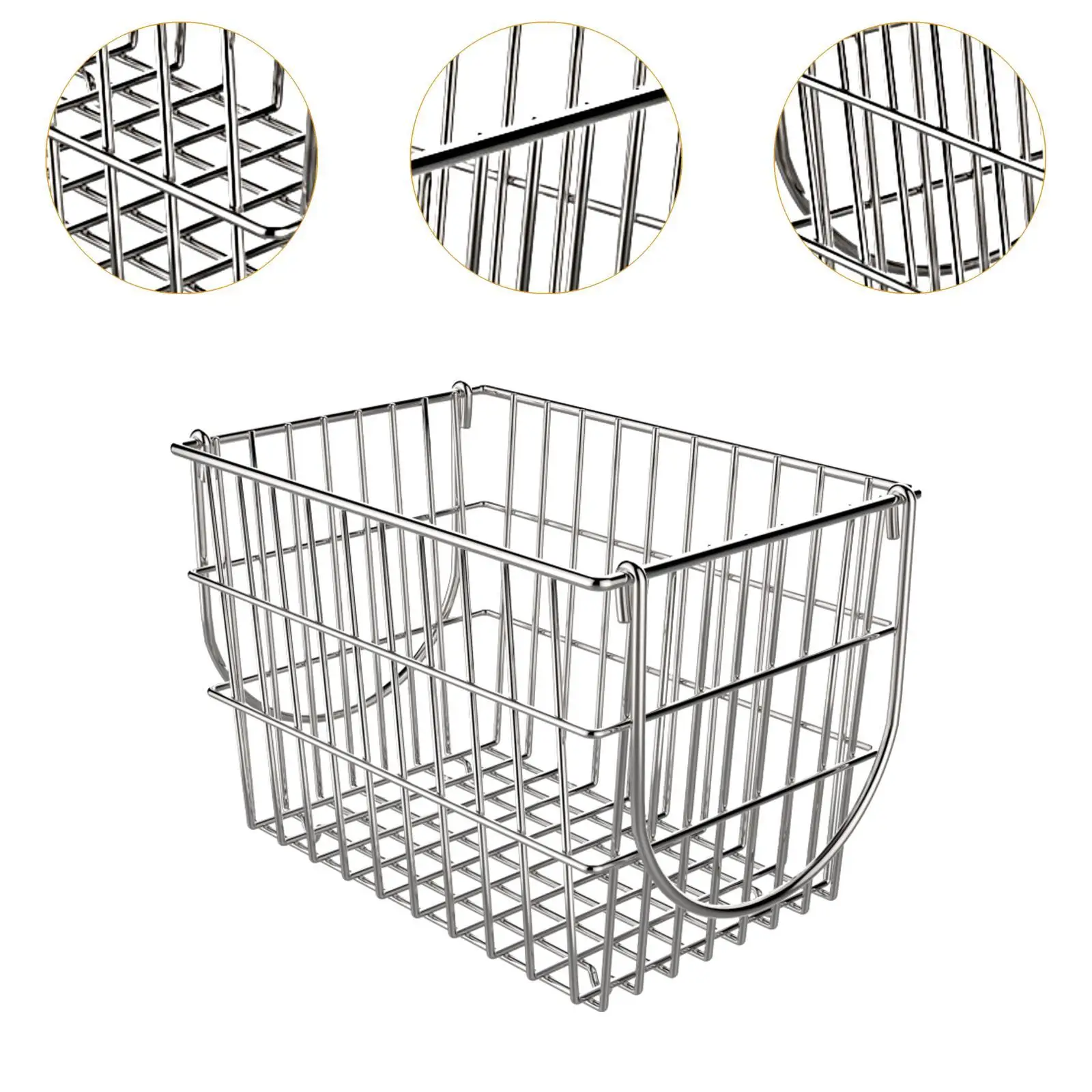 Wire Storage Basket Pantry Organization Sturdy Versatile Portable Organizing Storage Organizer for Bathroom Cabinet Dormitory