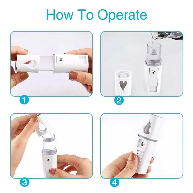 Mini pulverizador de Nano niebla para refrigeración Facial, práctico pulverizador Facial, humidificador, portátil, recargable por USB, dispositivo