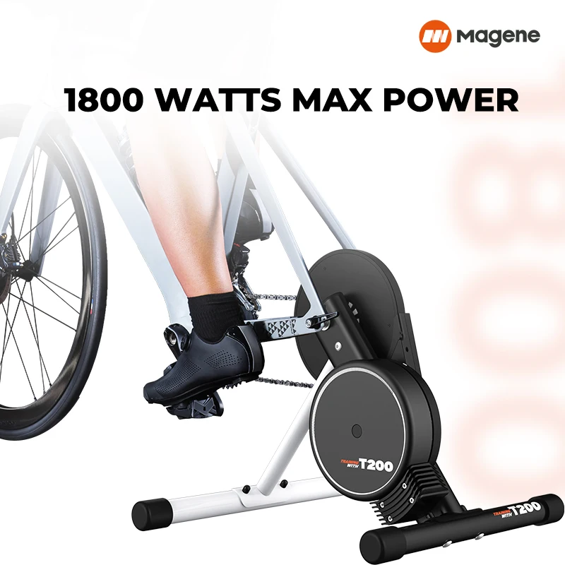 Magene T200 Smart Trainer ERG Full Function Ride Indoor Foldable Stable Tool Cadence Speed Power 1800W by Zwift Wahoo