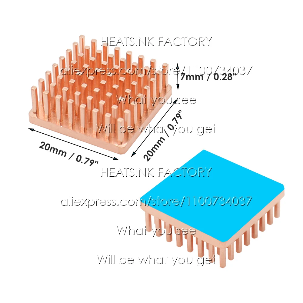 100% Pure Copper Radiator Cooler Heatsink DIY Cooling For Memory RAM VGA DDR GPU IC Chipset With Thermal Tape Assembled