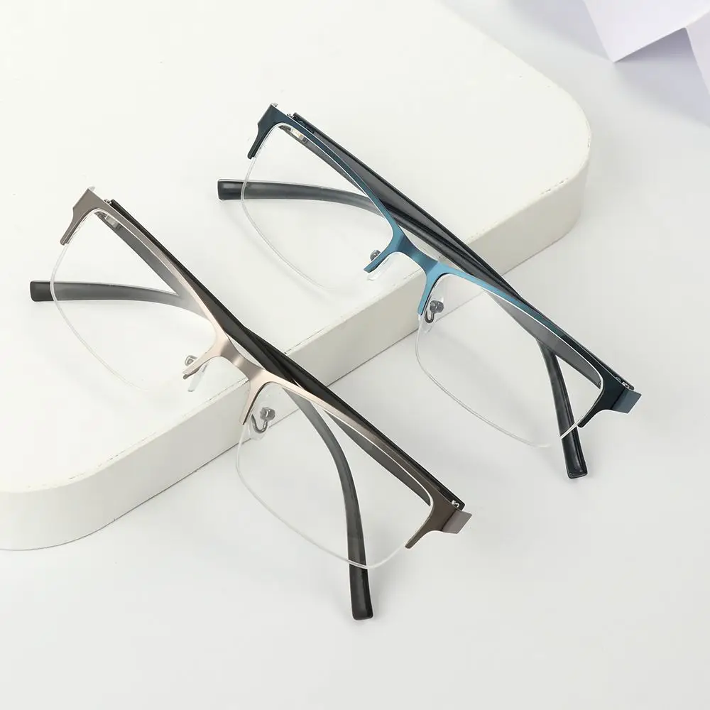 Men Square Frame Business Myopia Glasses Vintage Eye Protection Ultra Light Eyeglasses Vision Care 100~600 Diopter