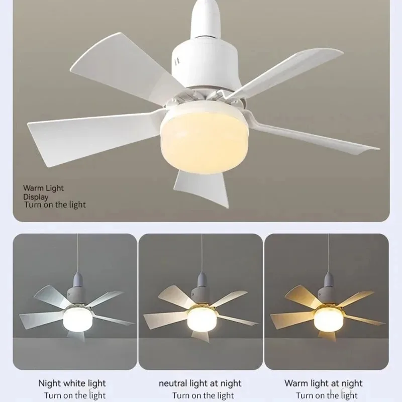 Dimmable light Color temperature Modern ceiling Mount Remote Control smart E27 Led Ceiling Fan Light