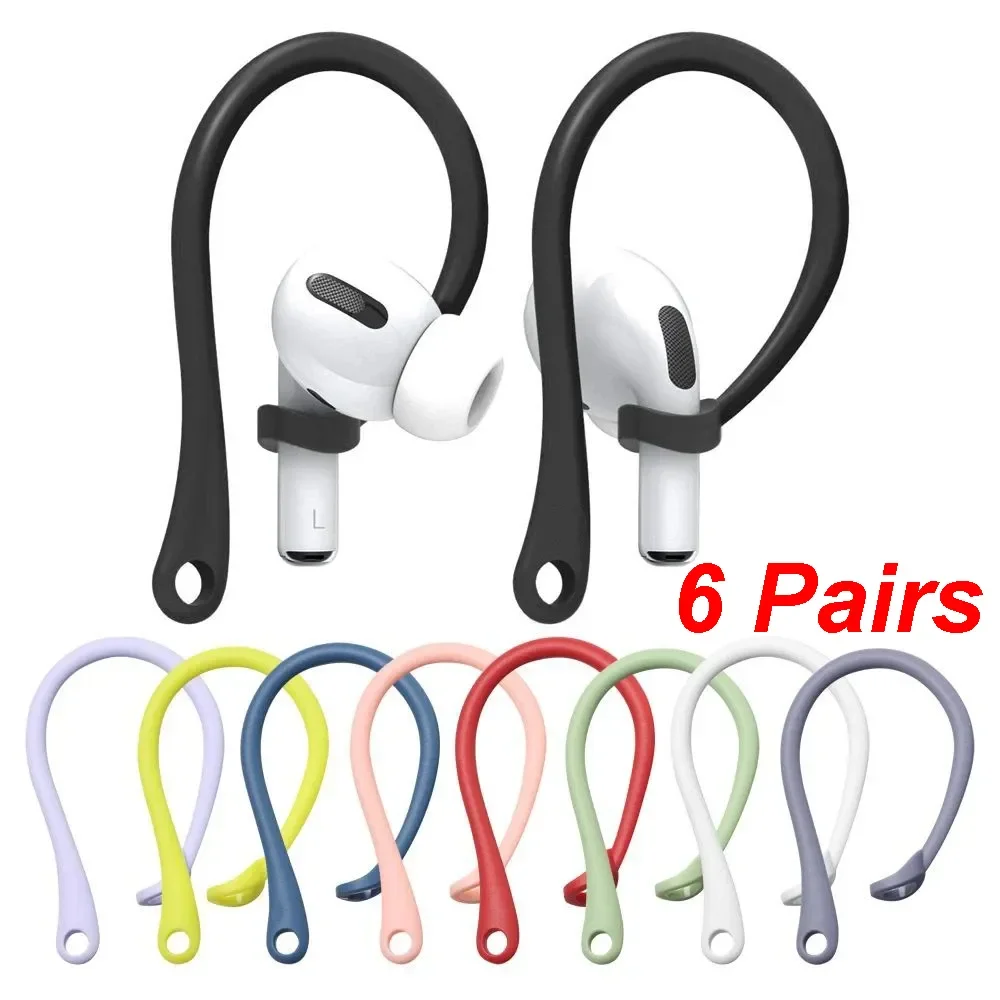 1-6Pairs Silicone Ear Hooks for Apple AirPods Pro Accessories Anti-fall Bluetooth Earphone Holder for AirPods 3 Sports Earhooks