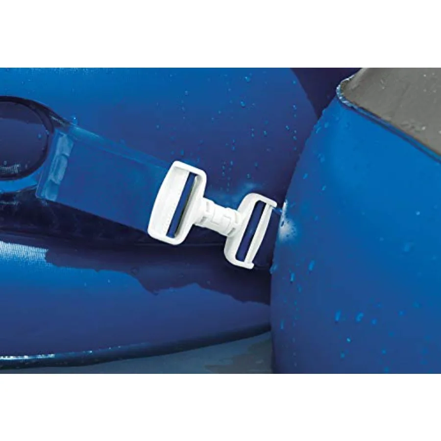 Dmuchany ponton River Run Connect Lounge do pływania w basenie, na plaży lub jeziorze, 7 sztuk, niebiesko-czerwony, wytrzymały materiał odporny na promieniowanie UV E