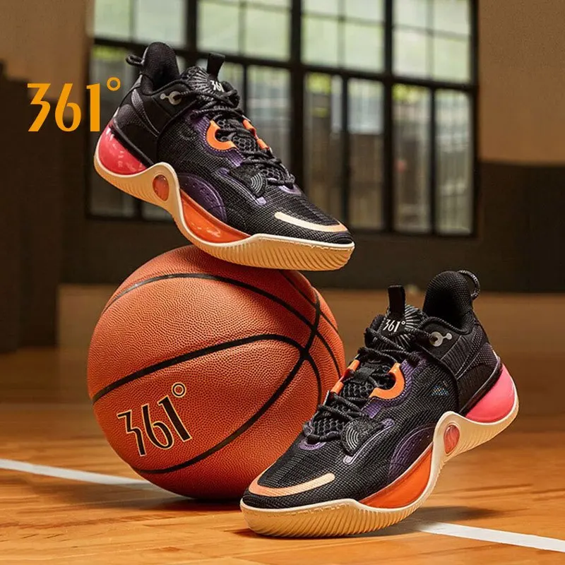 361 Degrees AG1 Lvl Up Basketball Shoes Men\'s Shoes Actual Combat Training Cushioning Rebound Wear-Resistant Sneakers 672331115