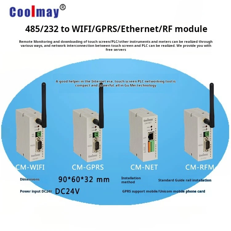 Coolmay CM-WIFI lithium battery powered WIFI module communicates via 485/232 communication port/touch screen /PLC