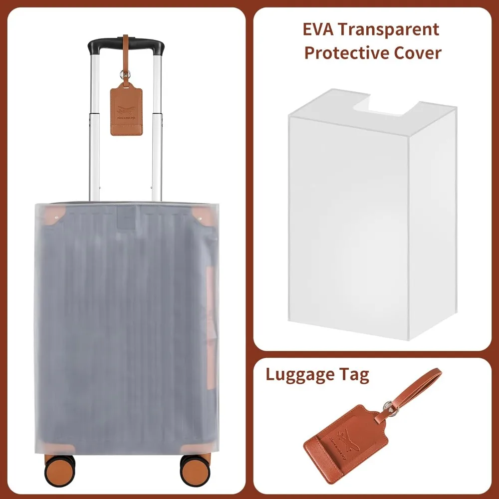 Vintage Style 20 Inch ABS+PC Hardshell Carry-On Luggage Set with Backpack for Men, Airline Approved Small Suitcase Travel Gear