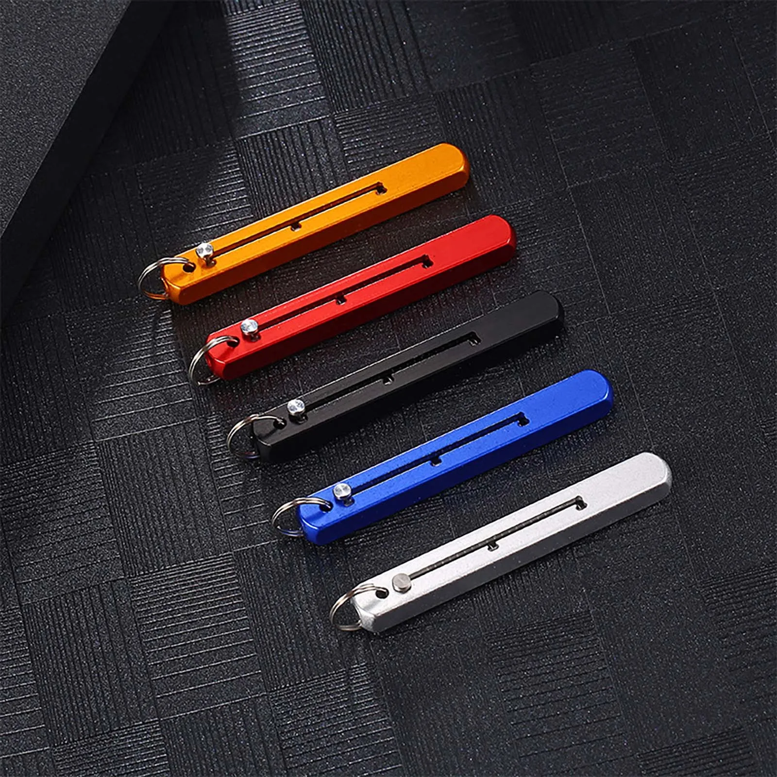 Portable Retractable Toothpick High Strength Titanium Alloy Spring Push-pull Fruit Pick Gift Keychain Pendant Tooth Camping
