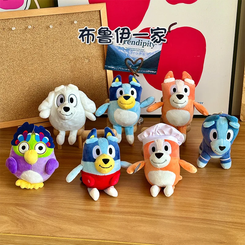 

Bluey and Bingo Plush Keychain Cartoon Anime DIY Plush Animal Doll Backpack Decoration Pendant Children's Plush Toy Gift