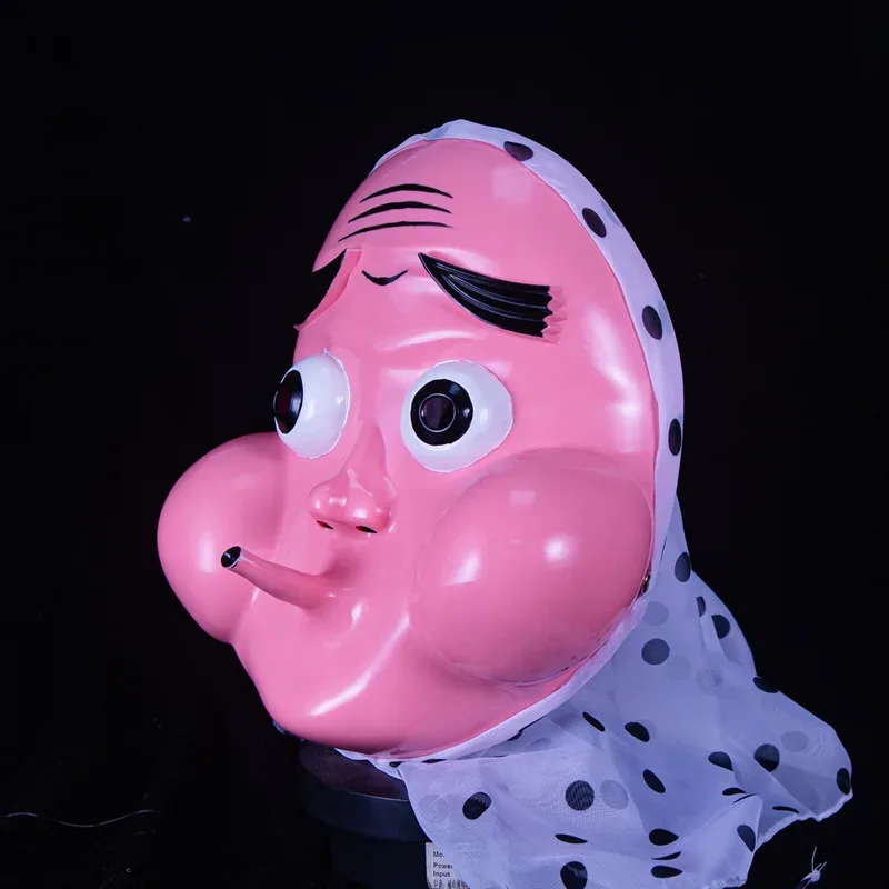 Hotaru Haganezuka Cosplay Mask ABS Hyottoko Mask with Spotted Head Scarf Costume Accessory Masques Party Carnaval Mask New