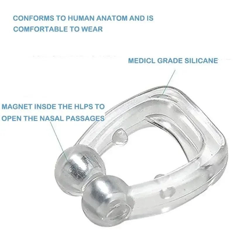 Anti Snoring Device Silicone Nose Clip Magnetic Sleep Tray Sleeping Aid Improve Sleeping Easy Breathe Apnea Guard Night Devices