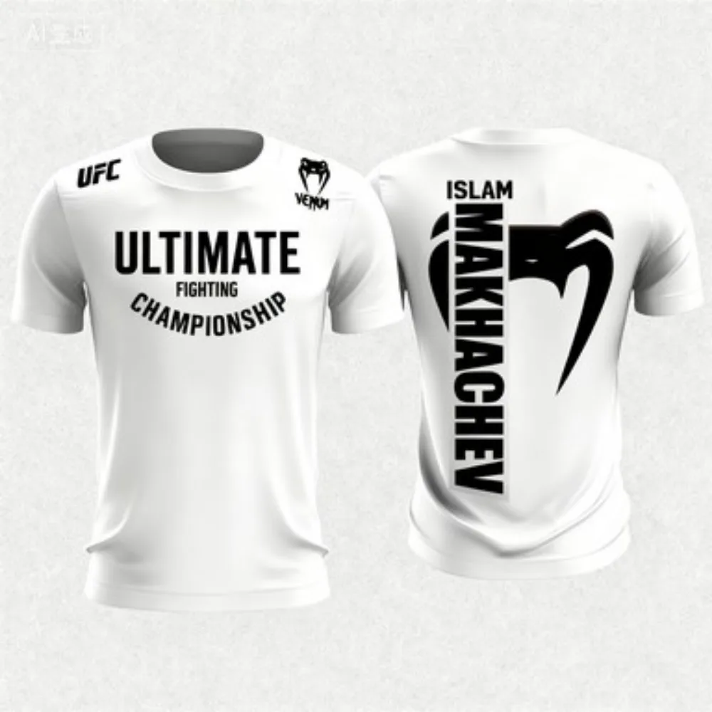 أزياء الصيف 2025 الرياضة في الهواء الطلق طباعة ثلاثية الأبعاد ، UFC للرجال والنساء تي شيرت في نهاية المطاف بطولة القتال التدريب الملابس
