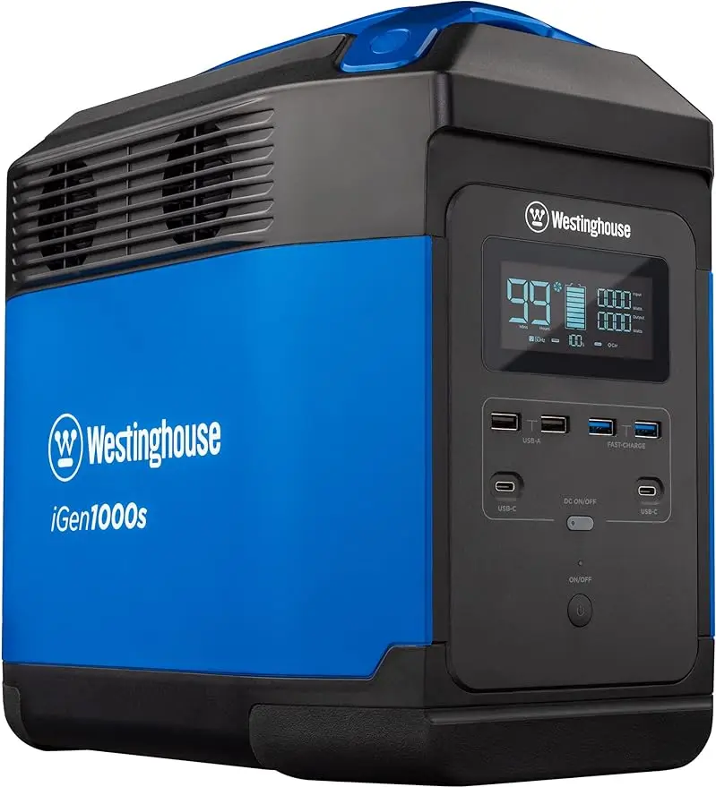 

Westinghouse 1008Wh 3000 Peak Watt Quick Charge Portable Power Station and Solar Generator, Pure Sine Wave AC Outlet, Backup Lit