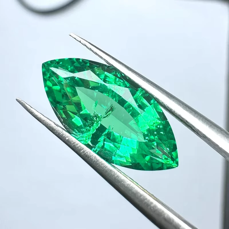 Top Hydrothermal Columbia Lab Grown Emerald Green Marquise Shape Gemstones für die Schmuckherstellung wählbares Zertifikat