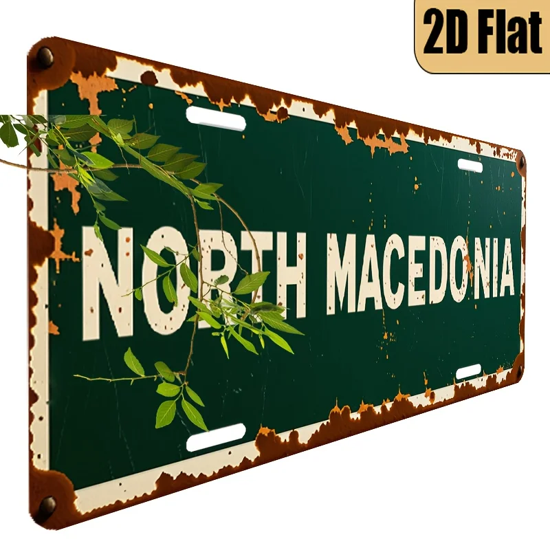 1pc, 2D FLAT, for Decoration Only - Retro Style Aluminum License Plate 