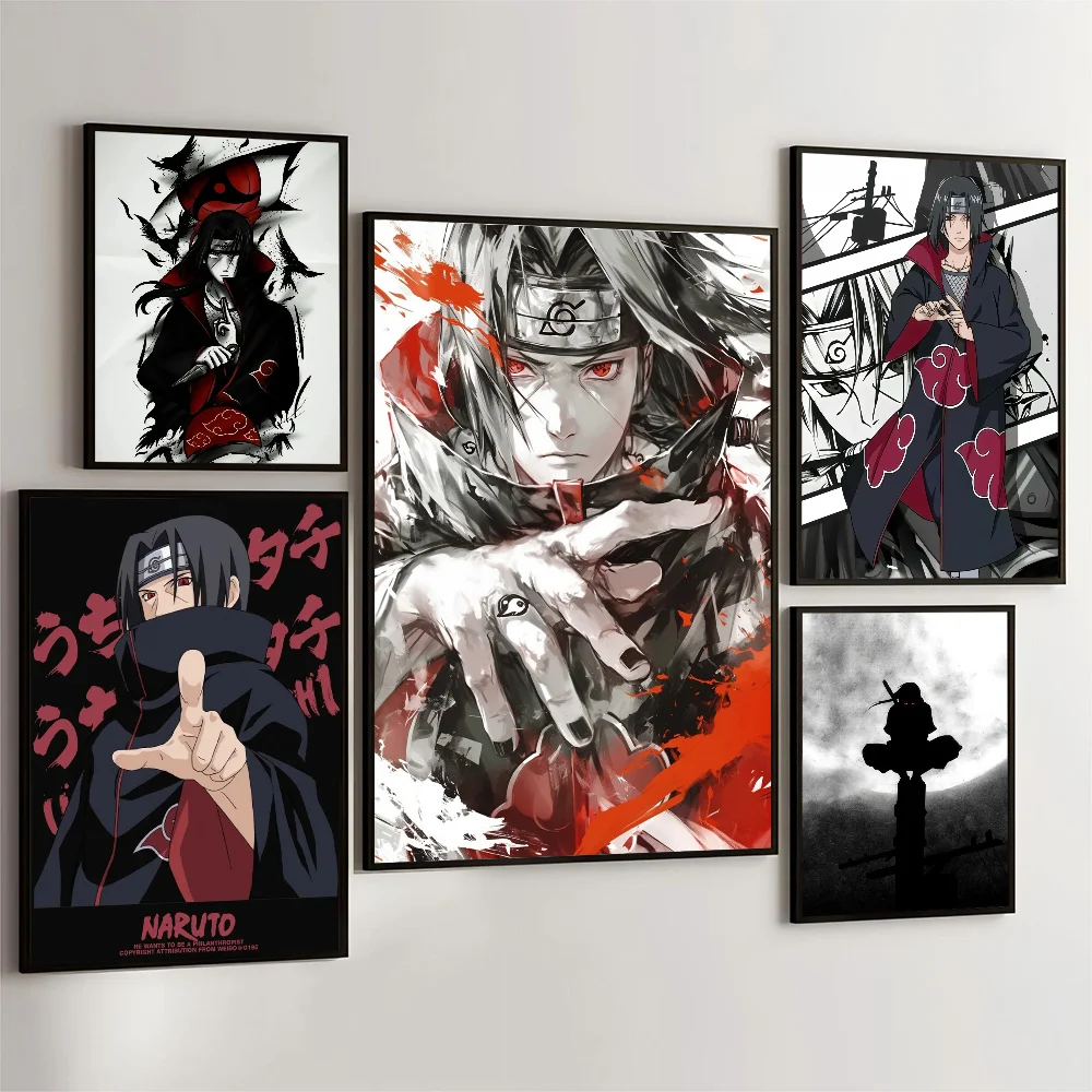 1PC NARUTO Uchiha Itachi Poster Movie Sticky Posters Retro Kraft Paper Sticker DIY Room Bar Cafe Aesthetic Art Wall Painting