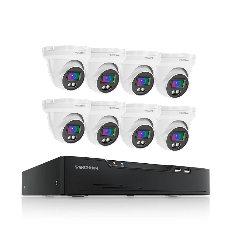 2026 5MP 8CH PoE Nvr Kit Video Surveillance System Human Detection Outdoor Colorful Night Vision 8 Channel Cctv Camera System