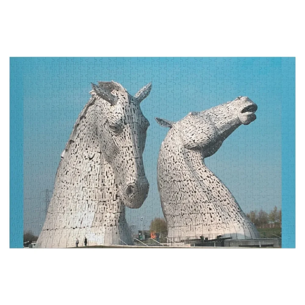 

The Kelpies at day in Falkirk, Scotland Jigsaw Puzzle Woods For Adults Scale Motors Wooden Name Custom Personalized Puzzle