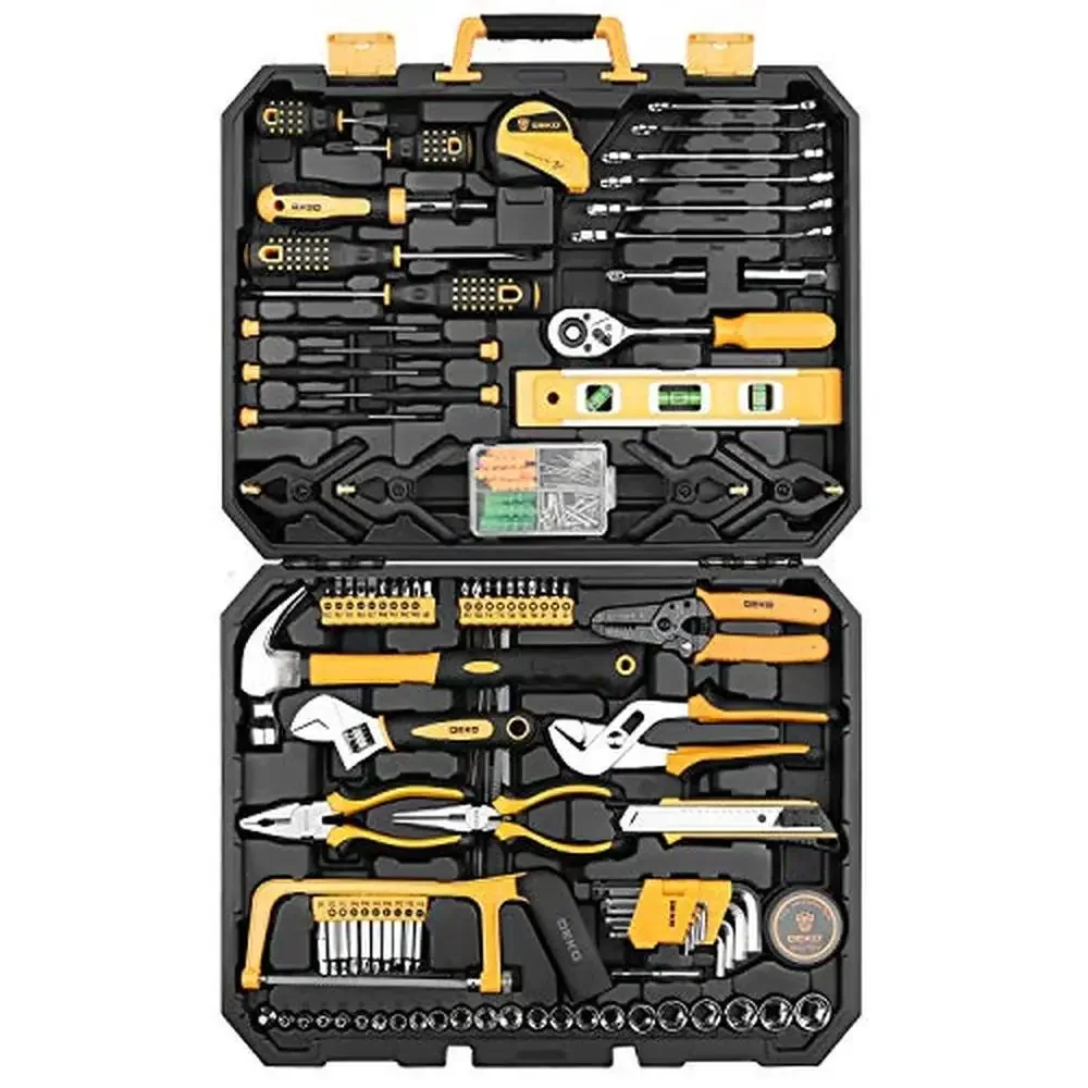 

228 Piece Professional Socket Wrench Auto Repair Tool Set with Plastic Toolbox Storage Case High-Quality Steel Complete Tool