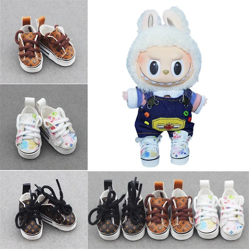 4x2cm LeatherShoes for 1/6 Cotton Doll Shoes 15cm Labubu Cotton Doll Toy Clothing Accessories