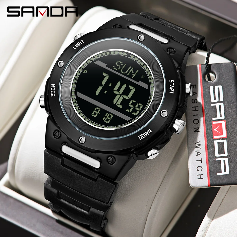 แฟชั่น SANDA ใหม่ 5107 กีฬานักเรียนนาฬิกาดิจิตอลอิเล็กทรอนิกส์กันน้ํา LED นับถอยหลังนักเรียนนาฬิกาอิเล็กทรอนิกส์ 2025