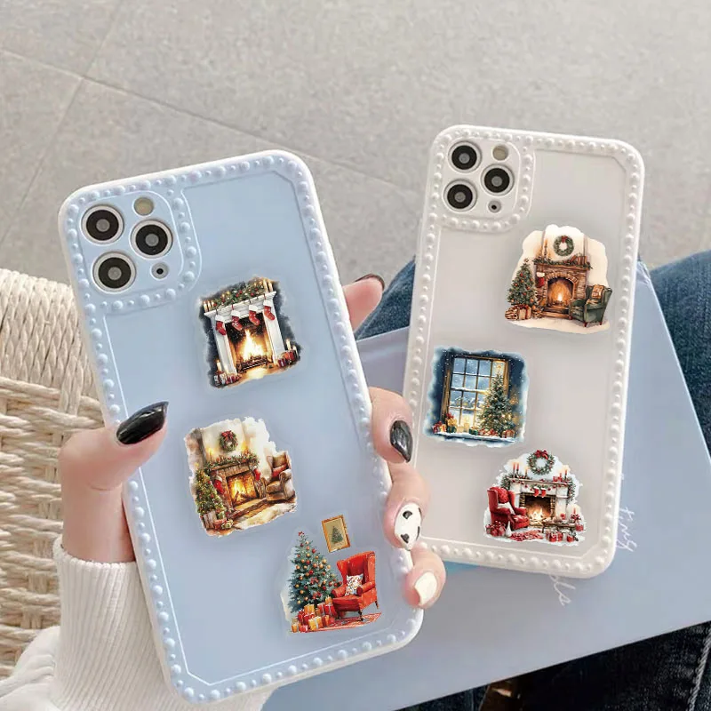 50PCS Christmas Watercolor Scene Fun Stickers DIY Phone Case Laptop Thermos Toy Stickers