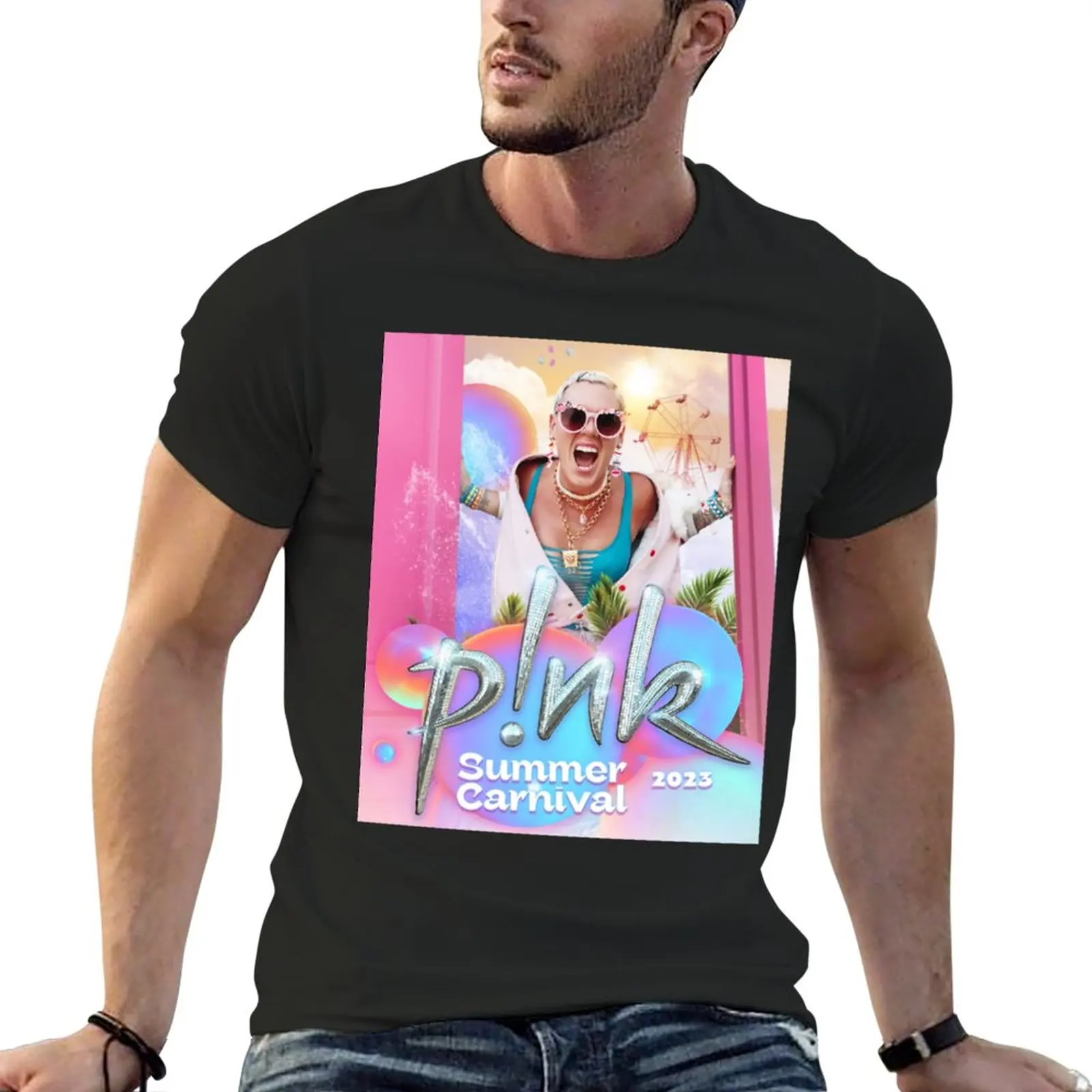 New 2023 pink summer tour carnivale T-Shirt T-Shirt kawaii clothes Oversized t-shirt Aesthetic clothing t shirt for men