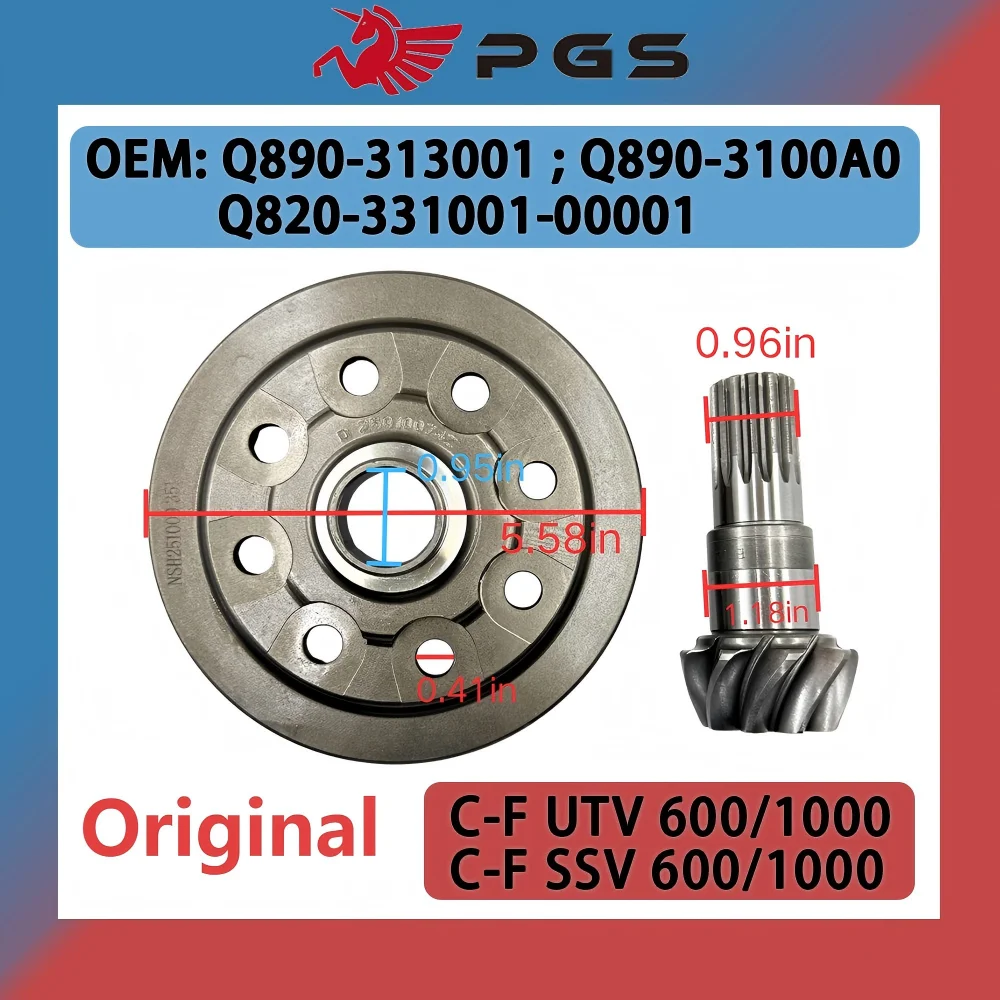 Original BEVEL GEAR ASSY, FRONT GEAR CASE For CF UTV 600/1000 SSV 600/1000 Q890-313001 Q820-331001-00001 Q890-3100A0