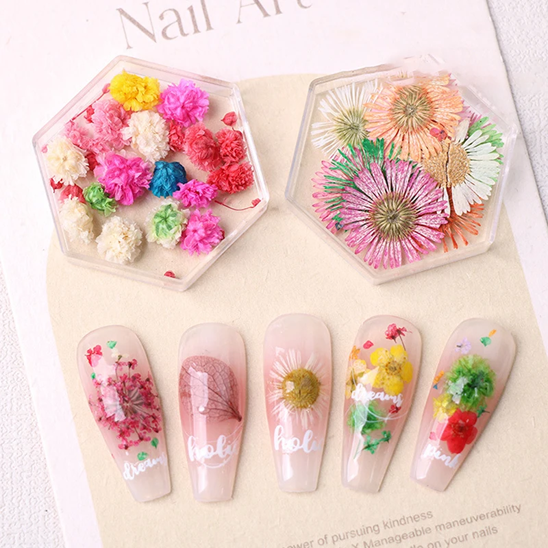 Requintado 3D Chrome Secas Flor Nail Art Decoração, encantos delicados, acessórios Beleza