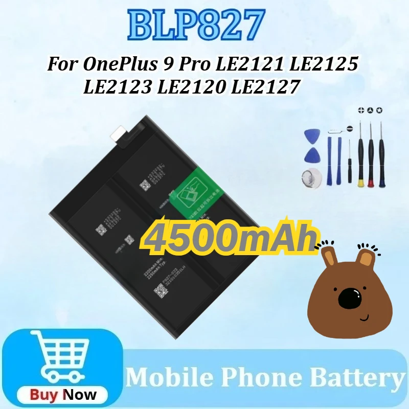 

BLP827 4500mAh Battery for OnePlus 9 Pro/1+9Pro LE2121 LE2125 LE2123 LE2120 LE2127 with Repair Tools Kit Battery with Tools