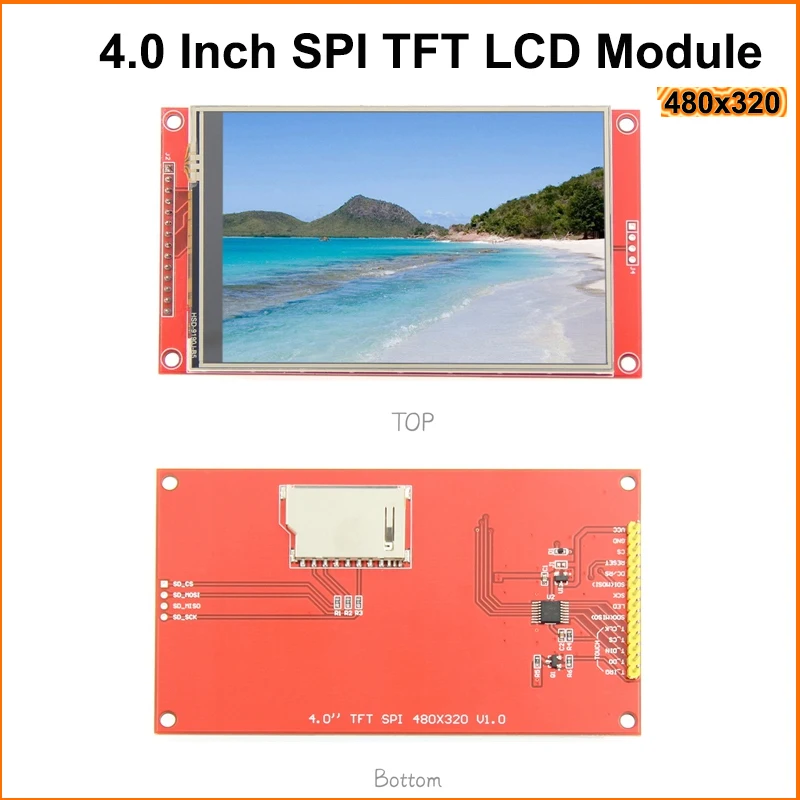 4.0 Inch SPI TFT LCD Module 480x320 ST7796S Resistive Touch LCD Screen Display Comaptible with Arduino IDE