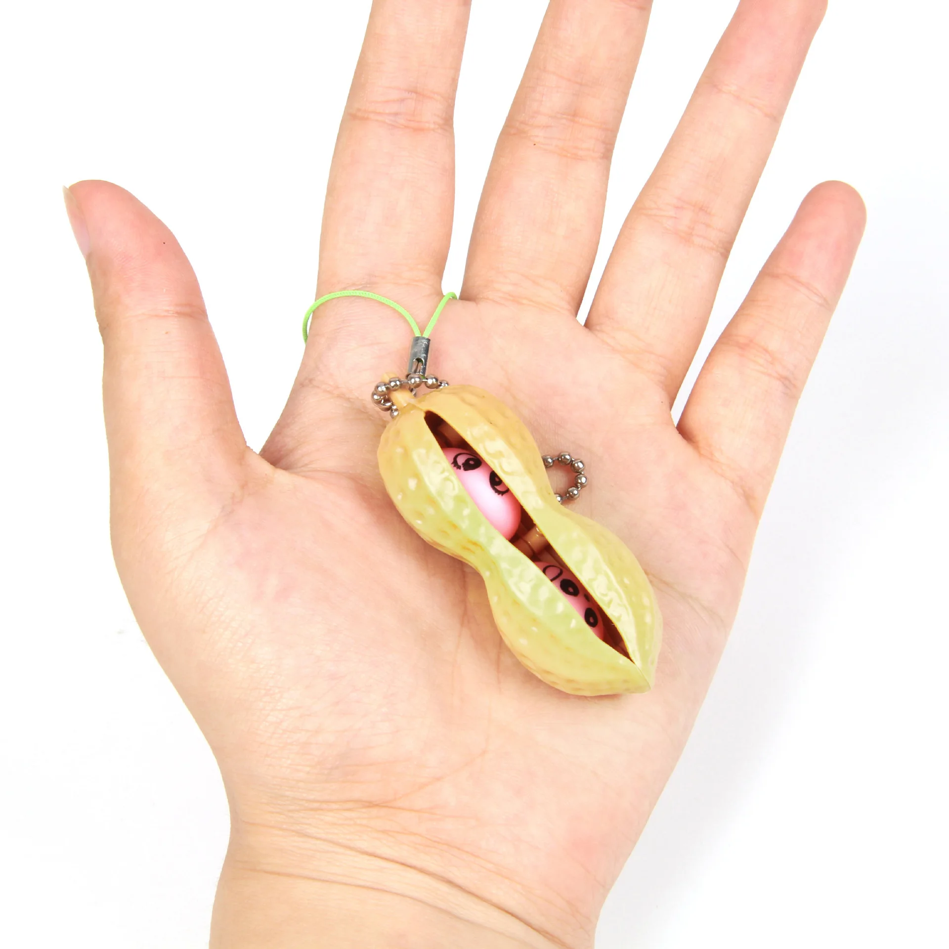 Giocattolo antistress alle arachidi, giocattolo da spremere alle arachidi, portachiavi con arachidi, giocattolo sensoriale portatile per adulti, antistress, ansia.