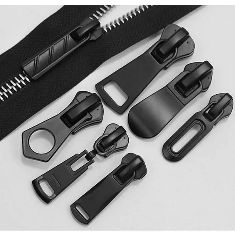 #3 #5 #8 Nylon Metal Resin Zipper Sliders Black High Quality Zip Heads for Jackets Pants Bags DIY Sewing Repair Accessories
