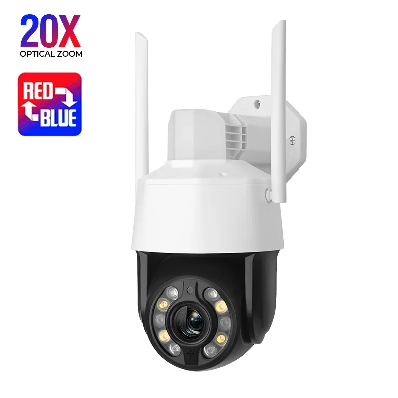 

5MP камера с 20-кратным оптическим зумом, ИК-подсветкой до 150 м, ночным видением, Wi-Fi, сетевая, панорамная 360°, P2P, IP, беспроводная, умная, Tuya, уличная PTZ-камера