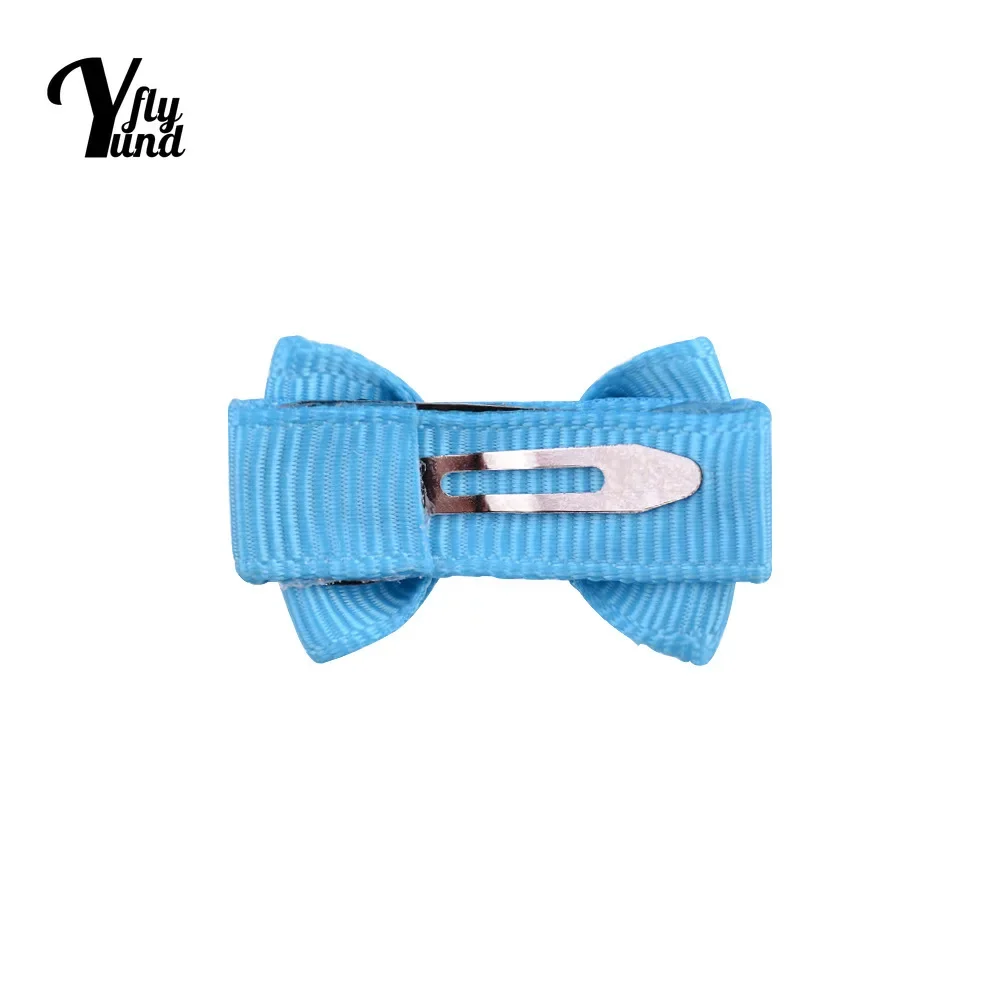 10pcs/lot 3.1 CM Mini Solid Color Ribbon Bows Toddler Hair Clips Cute Princess Bangs Hairpins Baby Headwear Holiday Gift