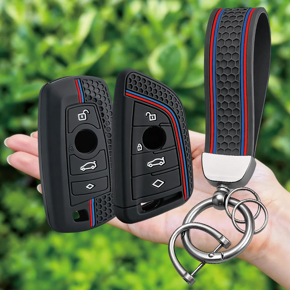 Keychain Silicone Car Key Case Cover for BMW F30 F31 F32 F34 F20 F21 F07 F10 1 3 5 7 Series X1 X3 G01 X4 G02 X5 F15 F16 M3 M4