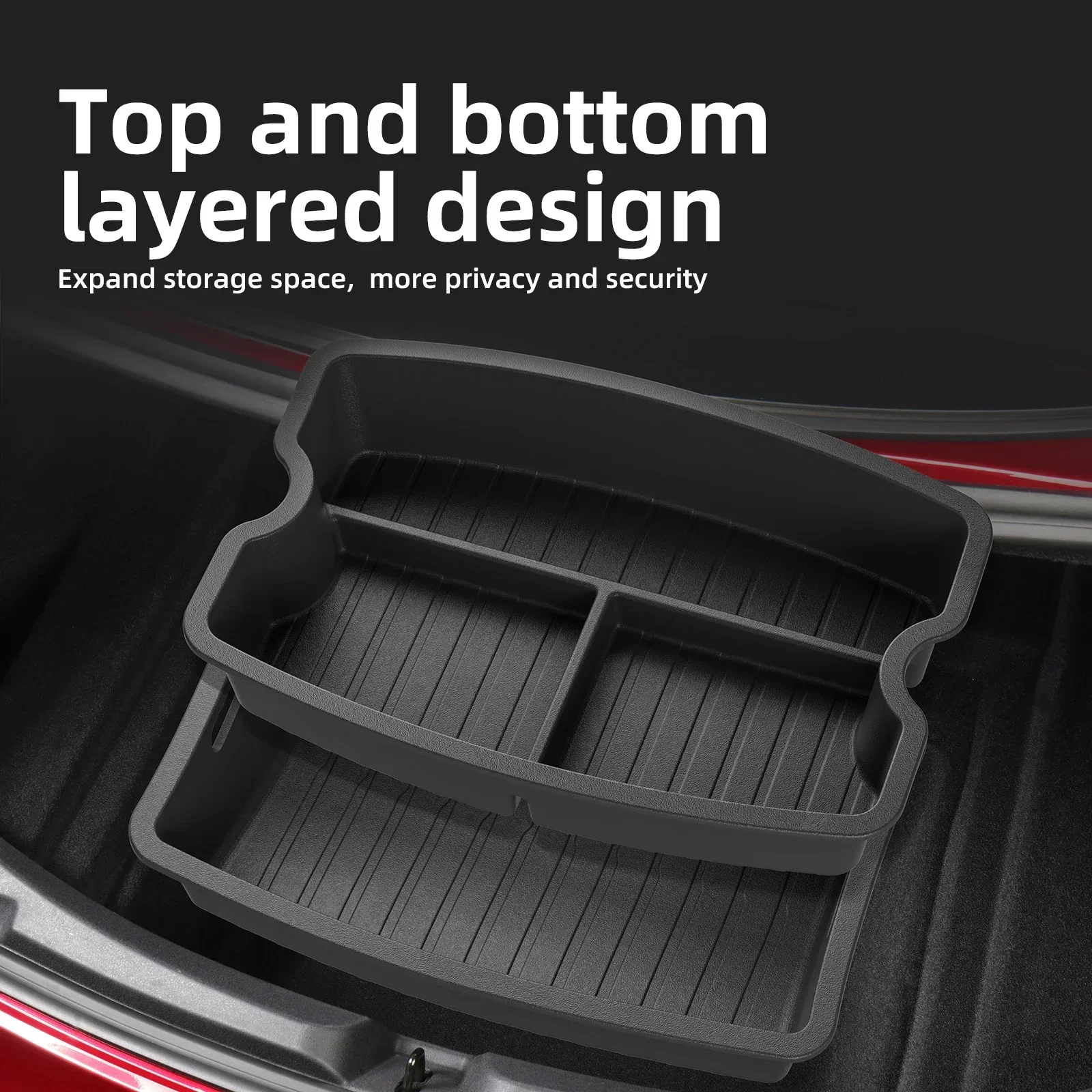 New！For Tesla Model 3 Front Trunk Storage Box Organizer Tray Mat Model3 Highland 2024 Rear Trunk Storage Pad Car Accessories