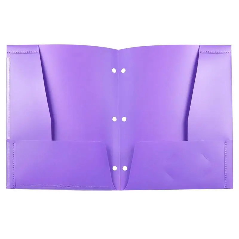 Folders With Pockets 6 Color Punch Folders With 2 Pockets 3 Hole Letter Size Heavy Duty Business Card Holder A4 Size For Office