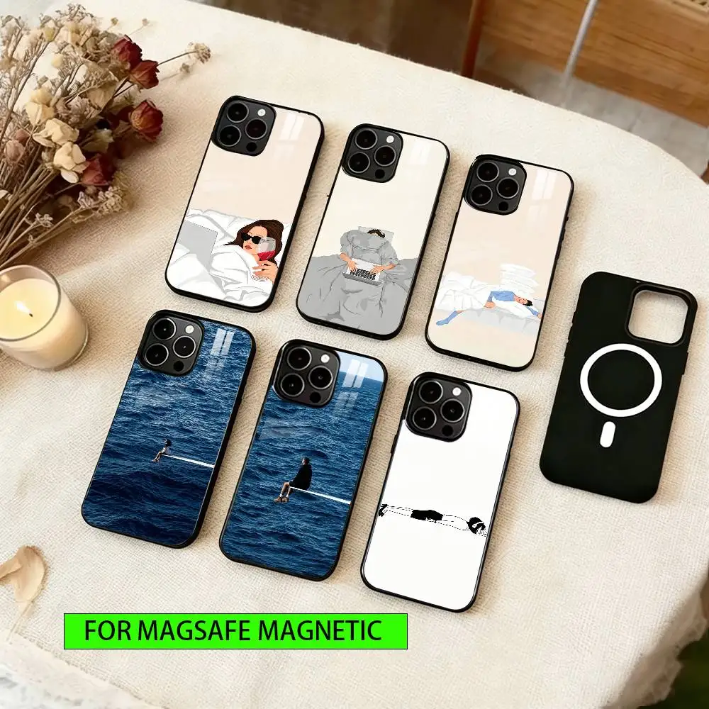 

Slack off Phone Case For iPhone17,16,15,14,13,12,11 Plus,Pro Magnetic For Magsafe Wireless Charging