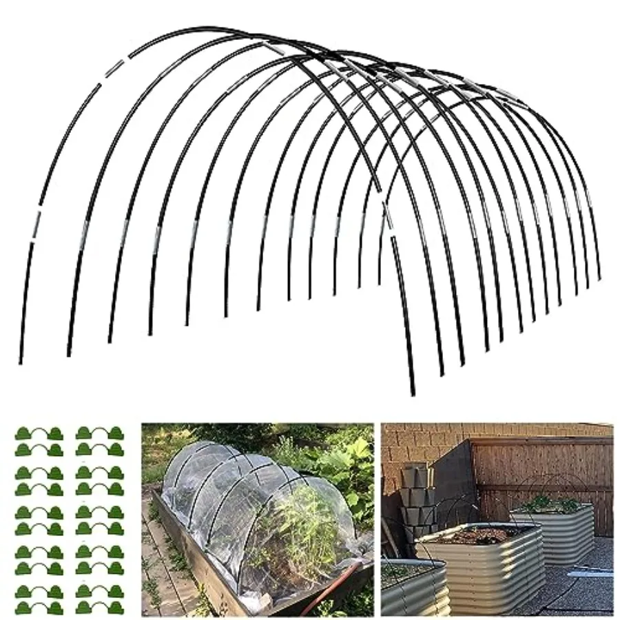 

Садовые арки-теплицы длиной 7 футов для приподнятых грядок, с каркасом из нержавеющего стекловолокна, для садовой сетки, малая теплица
