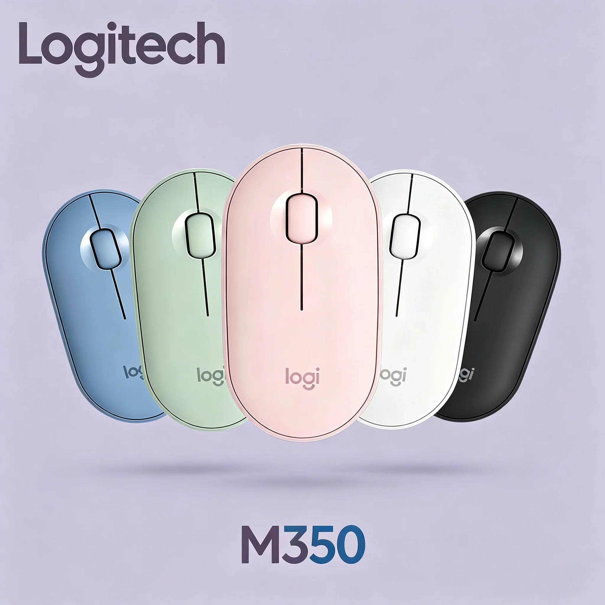 Logitech M350 Pebble Wireless Mouse Quiet Click Low Noise Lightweight Office Mice For Notebook PC