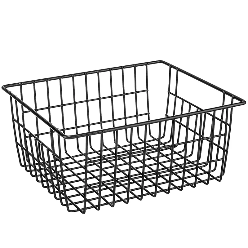 Paniers de rangement en fil métallique pour congélateur et réfrigérateur, lot de 4 paniers en métal pour le stockage des aliments avec Foy intégré, nouveau