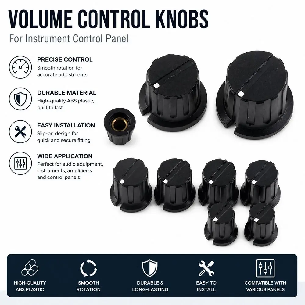 1Pcs PN-8F 8E 8D 8C Guitar Effector Knob Brass Shaft Hole HIFI Volume Adjustment Volume Adjustment Knob ABS Plastic