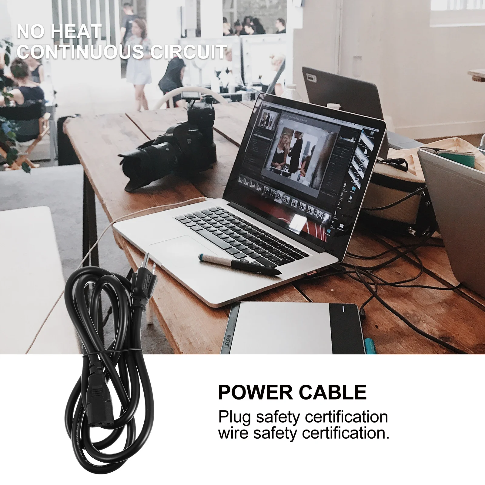 

Us Plug Power Cord 3 Prong Extension Cord For Computer Monitor Printer Projector Machine Tool Equipment Indoor Use