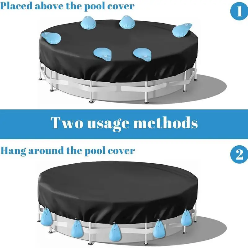 Sacos de água da piscina 8x sacos de piscina para fechar com gancho pesados sacos de peso de fechamento da piscina sacos de água à prova de vento para o inverno