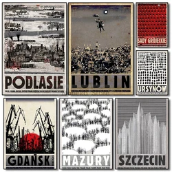 Retro Original Poland Local Pictorial Gdansk Tatra Mountains Poster and Prints Canvas Painting Wall Art Pictures Home Room Decor