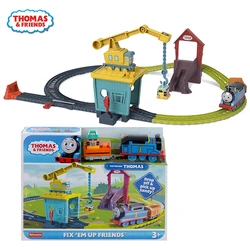 Original Thomas and Friends Fix 'em Up Trains Set with Carly Crane Sandy Rail Transport Track Kids Toys for Children Motorized