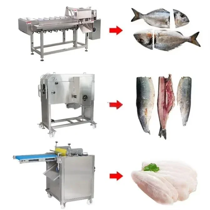 Gran oferta, máquina cortadora y deshuesadora de pescado Pollack Atka Caballa, máquina filetadora de pescado de tamaño mediano