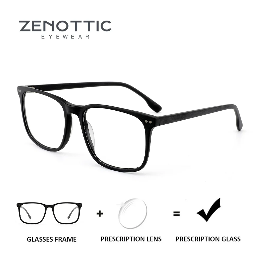 ZENOTTIC Modish Acetate Square Myopia Prescription Glasses For Unisex Trend Photochromic Optical Eyeglasses Progressive Eyewear